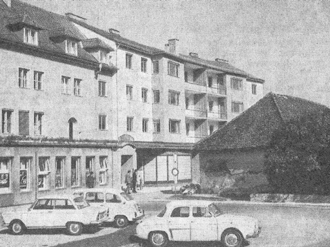 Güssing, Hauptplatz mit Rathaus, 1973