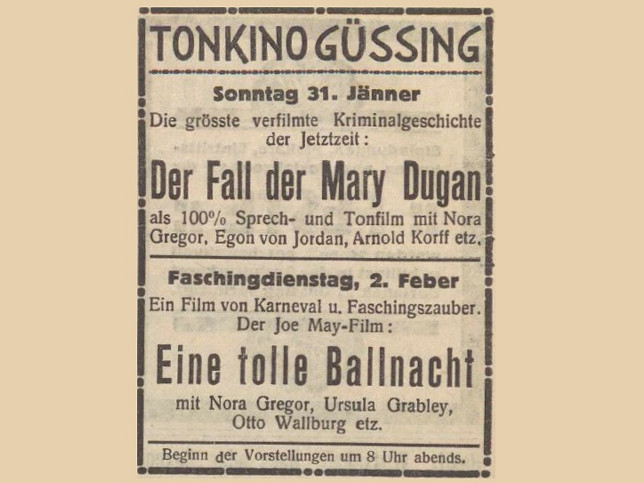 Güssing, Tonkino, 1932