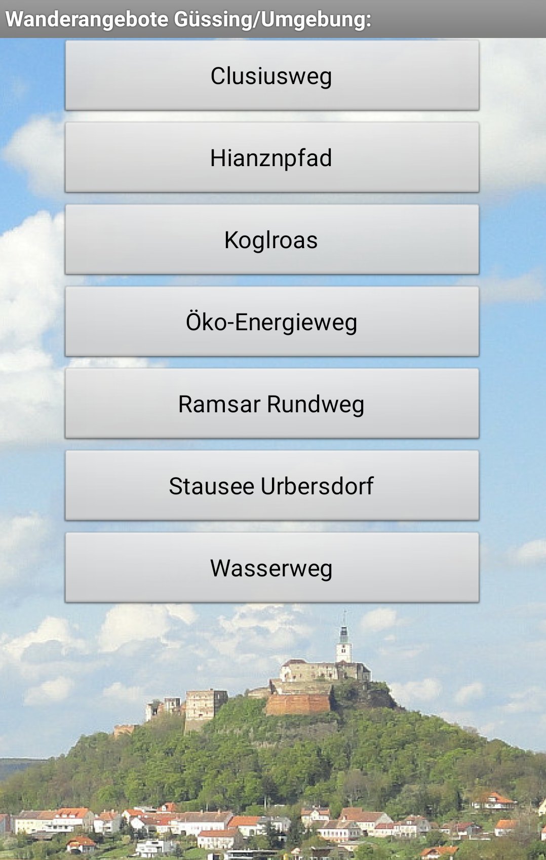 Güssing-App Screenshot